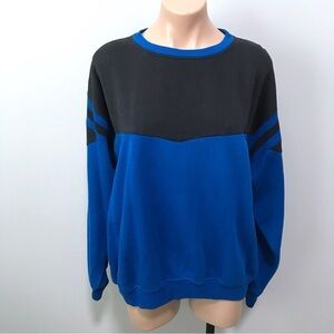 Award Vintage Crewneck Sweatshirt Blue Black Large